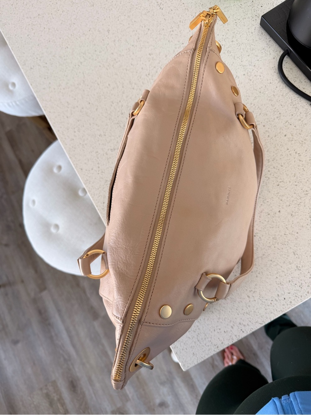 HAMMITT Large Daniel Purse - Tan/Taupe - with extendable arm strap -2022 Vintage - Picture 3 of 9